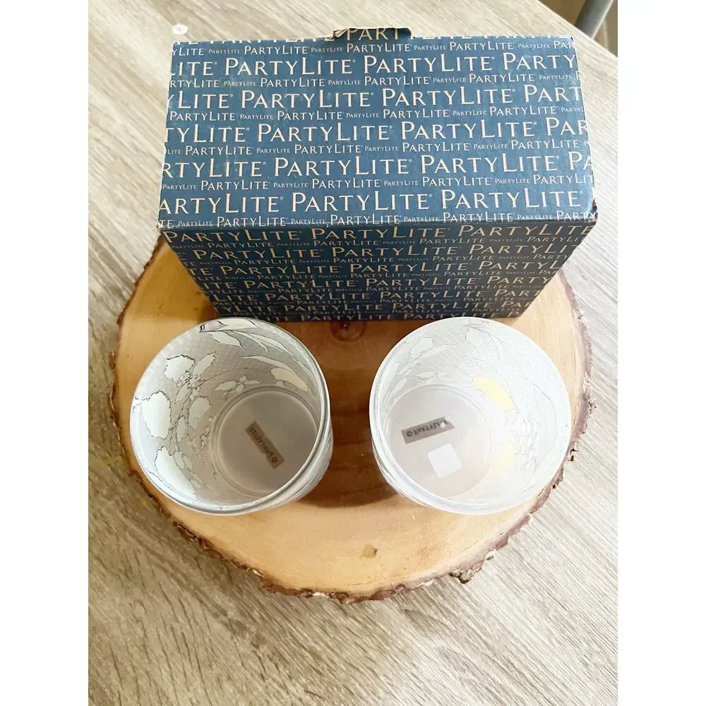 PARTYLITE Fresh Garden Mix Lemon Votive Candle Holders Set of 2 NEW! - Picture 8 of 8